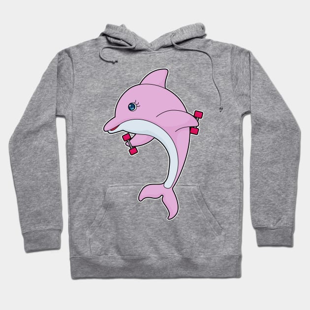 Dolphin Fitness Dumbbell Hoodie by Markus Schnabel